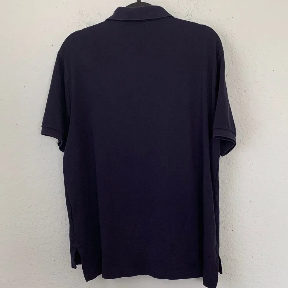 Polo Ralph Lauren Custom Fit Men's Dark Blue Cotton Polo Shirt Size XL